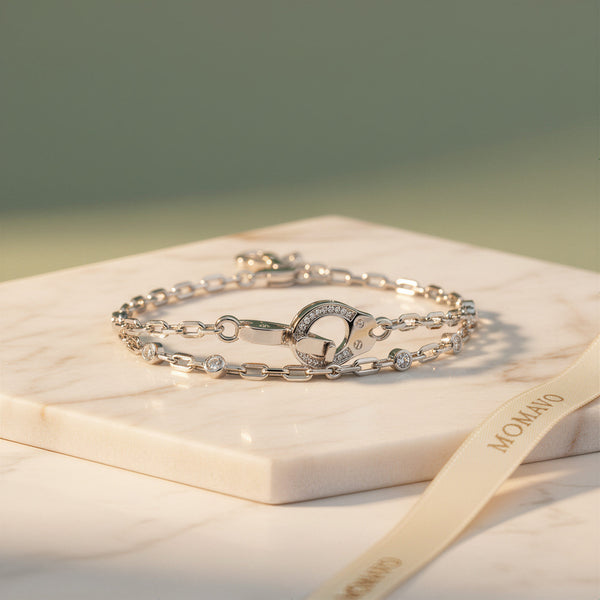 Pavé Loop Bracelet | 18K Gold Plated