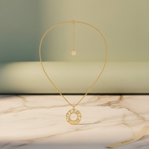 Memo Circle Necklace | 18K Gold Plated