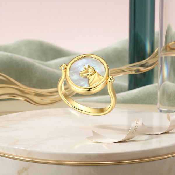 Twin Signet Ring & Pendant | 18K Gold Plated