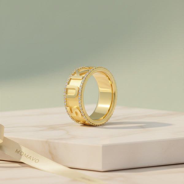 Charm Mark Personalized Ring | 18K Gold Plated