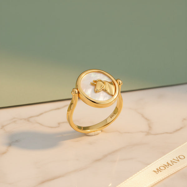 Twin Signet Ring & Pendant | 18K Gold Plated