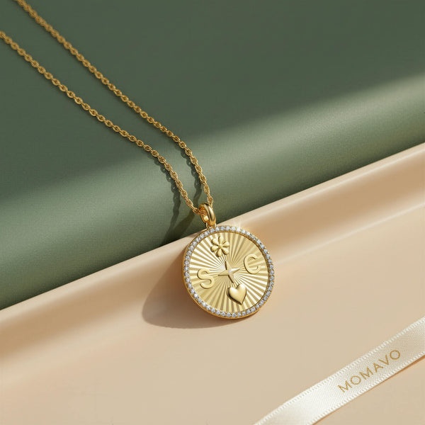 Story Medallion Necklace | 18K Gold Plated