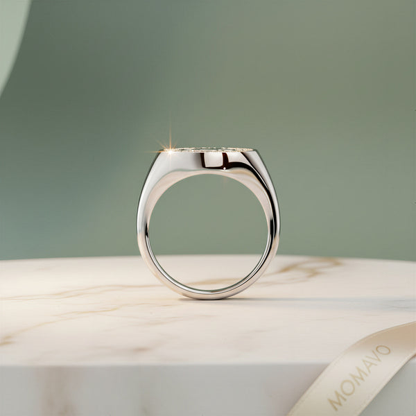 Monogram Initial Ring | Rhodium Plated