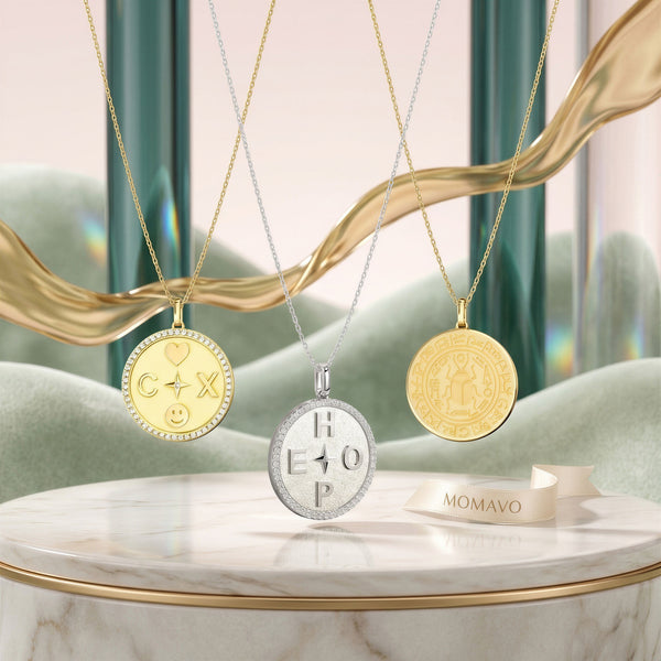 Personal Story Medallion Necklace | 18K Gold Plated