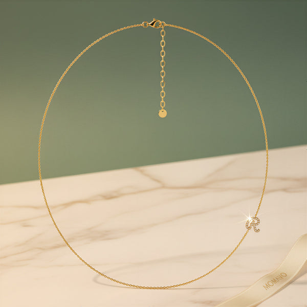 Initial Link Tilt Necklace | 18K Gold Plated