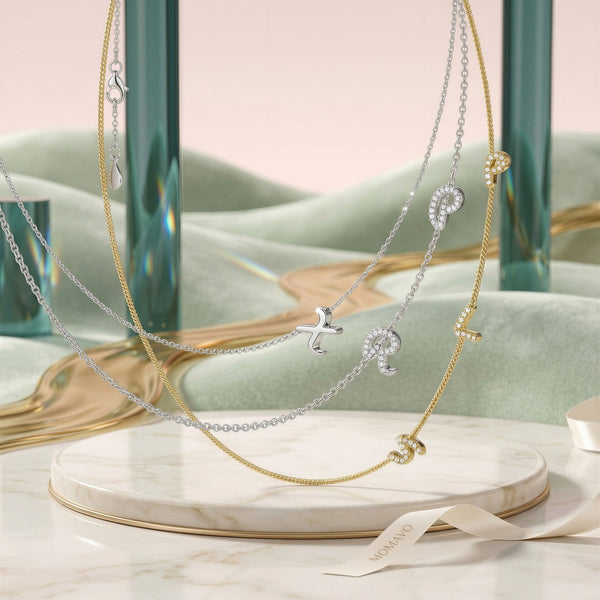 Initial Link Tilt Necklace | 18K Gold Plated