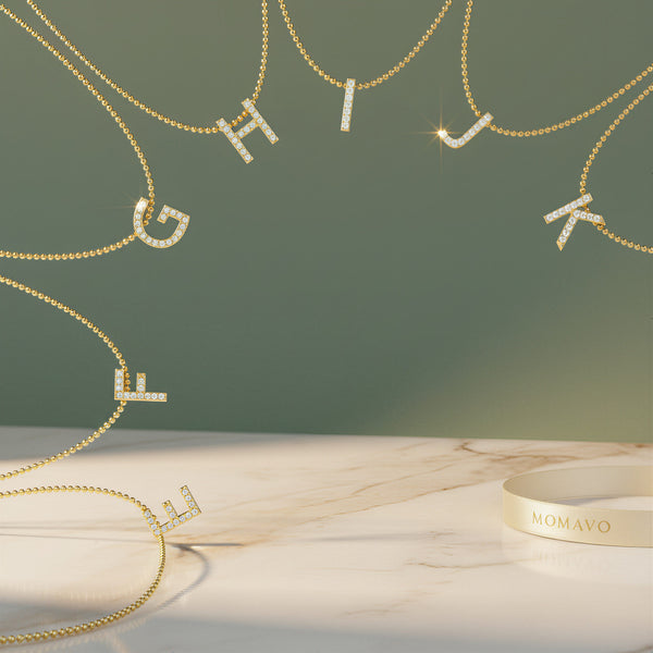 Monogram Initial Necklace | 18K Gold Plated