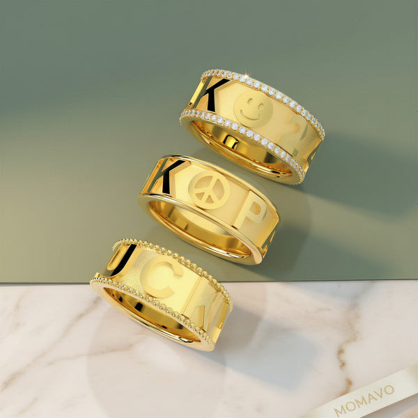 Milgrain Charm Ring | 18K Gold Plated