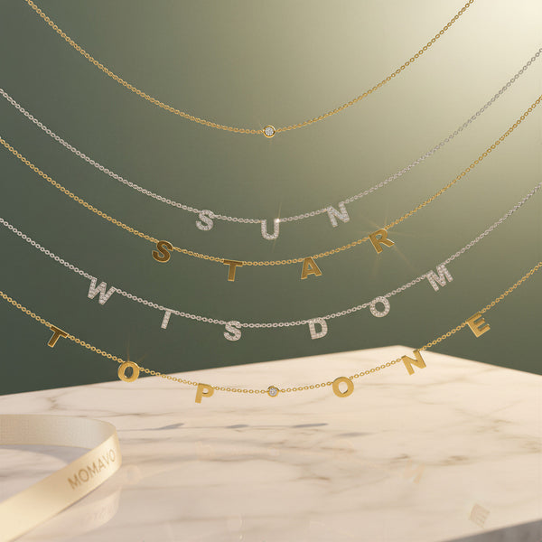 Monogram Letter Necklace | 18K Gold Plated