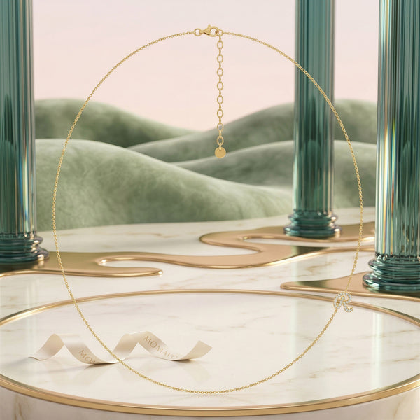 Initial Link Tilt Necklace | 18K Gold Plated