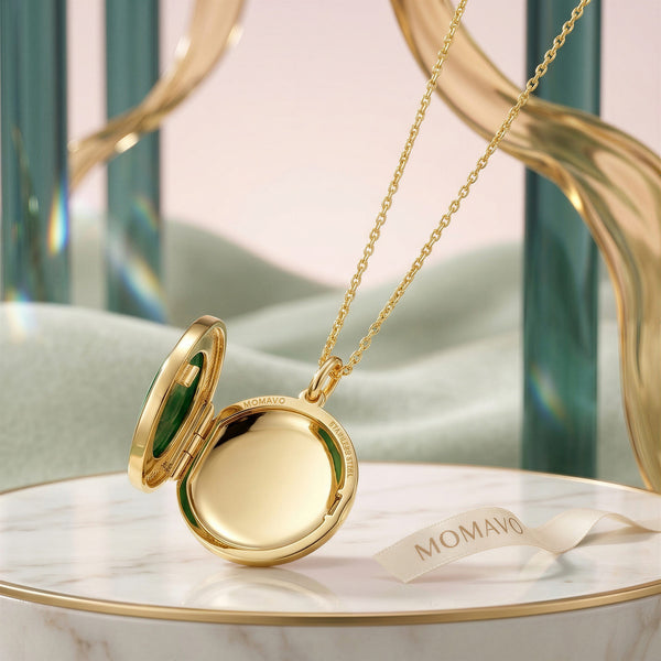 Legacy Jade Locket Necklace | 18K Gold Plated