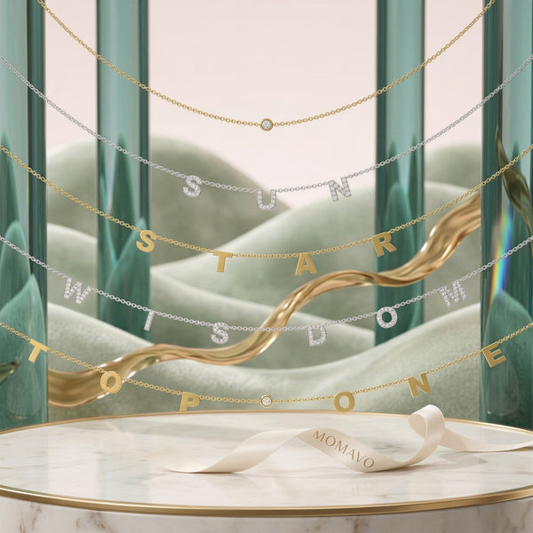 Monogram Letter Necklace | 18K Gold Plated