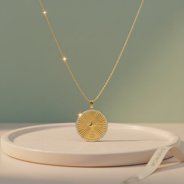 Story Medallion Necklace | 18K Gold Plated
