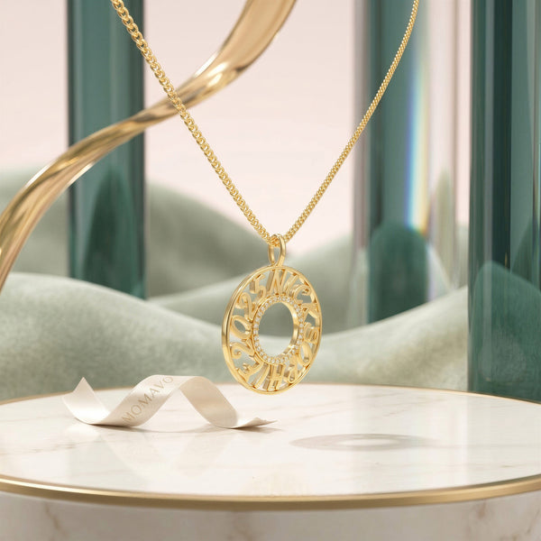 Memo Circle Necklace | 18K Gold Plated