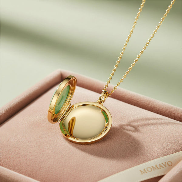 Legacy Jade Locket Necklace | 18K Gold Plated