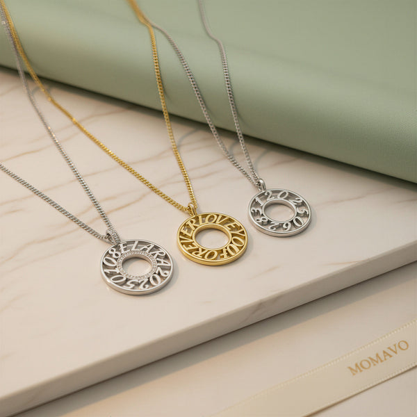 Memo Circle Necklace | 18K Gold Plated