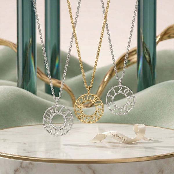 Memo Circle Necklace | 18K Gold Plated