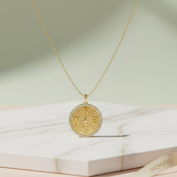 Story Medallion Necklace | 18K Gold Plated