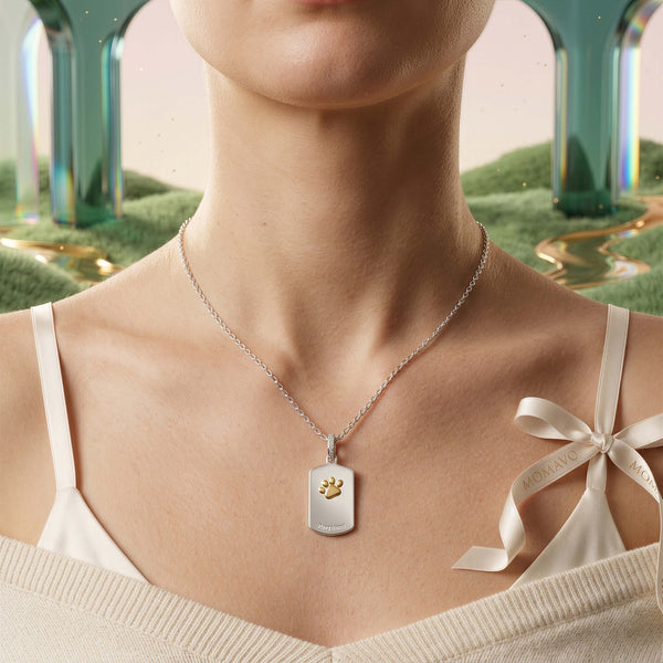 Custom Paw Squircle Necklace | 18K Gold Plated