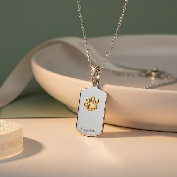 Custom Paw Squircle Necklace | 18K Gold Plated