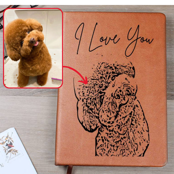Personalized Leather Journal - I Love You