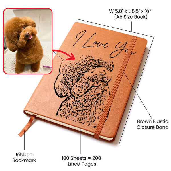 Personalized Leather Journal - I Love You