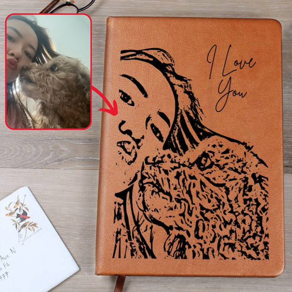 Personalized Leather Journal - I Love You