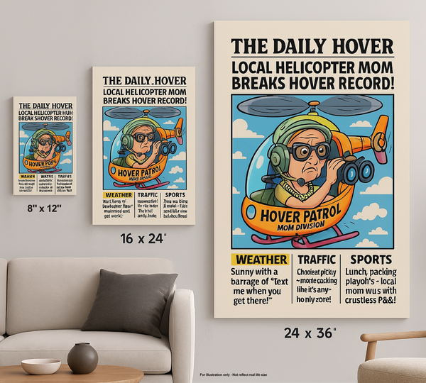 "The Helicopter Mom Edition" - Vintage Newspaper Canvas Print