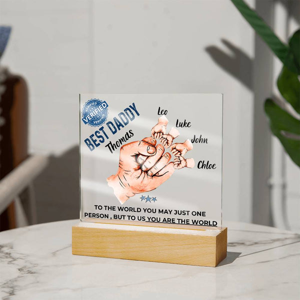 Gift For Dad - Best Dad Verified - Name Personalize Dad & Childs - Acrylic Plaque