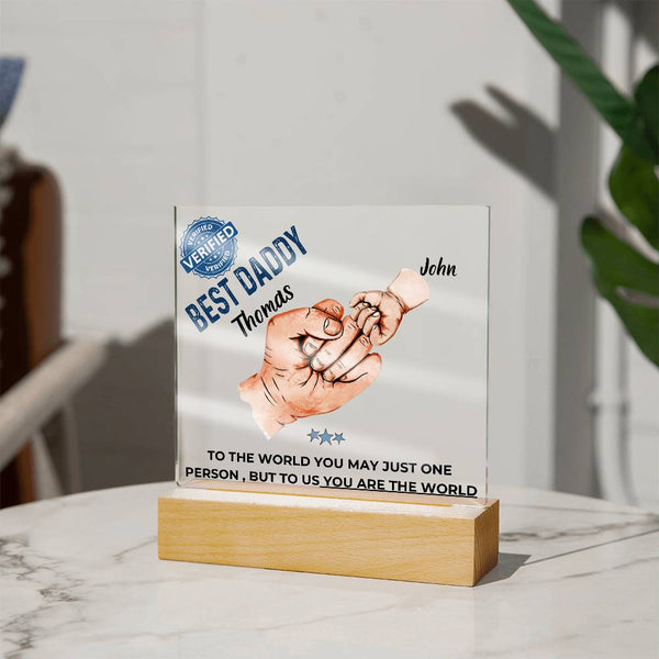 Gift For Dad - Best Dad Verified - Name Personalize Dad & Childs - Acrylic Plaque
