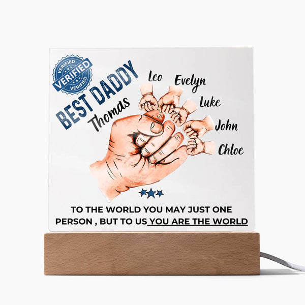 Gift For Dad - Best Dad Verified - Name Personalize Dad & Childs - Acrylic Plaque
