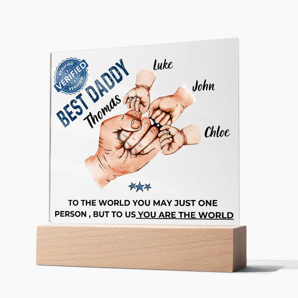 Gift For Dad - Best Dad Verified - Name Personalize Dad & Childs - Acrylic Plaque