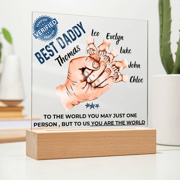 Gift For Dad - Best Dad Verified - Name Personalize Dad & Childs - Acrylic Plaque