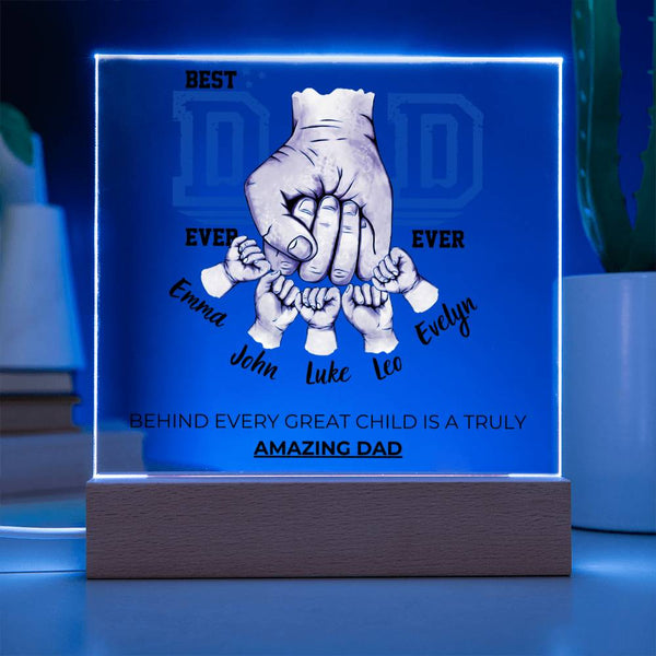 Best Dad Ever Ever - Amazing Dad & Great Child  - Name Personalize - Acrylic Plaque