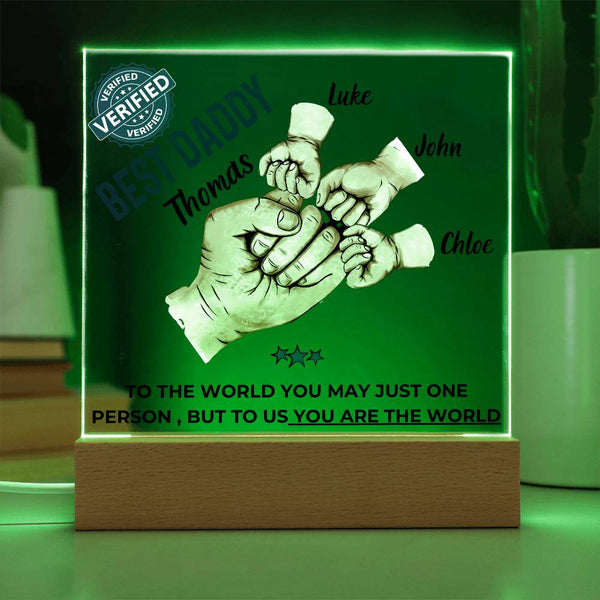 Gift For Dad - Best Dad Verified - Name Personalize Dad & Childs - Acrylic Plaque