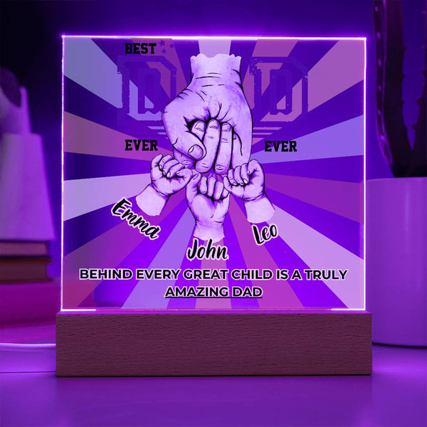 Gift For Dad - Best Dad Ever Ever - Name Personalize - Acrylic Plaque