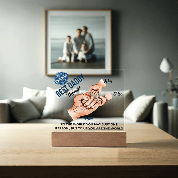Gift For Dad - Best Dad Verified - Name Personalize Dad & Childs - Acrylic Plaque
