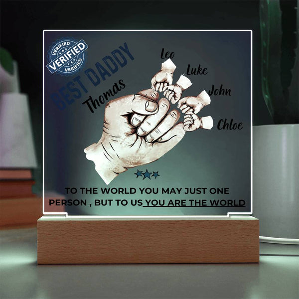 Gift For Dad - Best Dad Verified - Name Personalize Dad & Childs - Acrylic Plaque