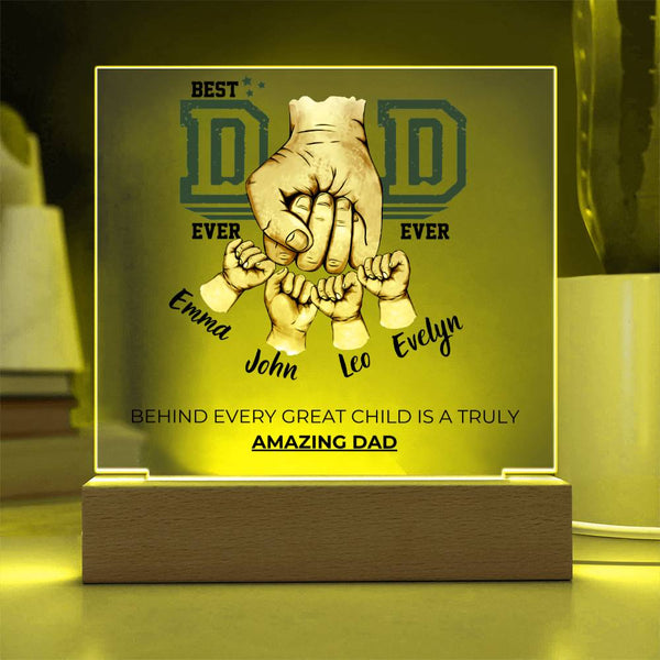 Best Dad Ever Ever - Amazing Dad & Great Child  - Name Personalize - Acrylic Plaque