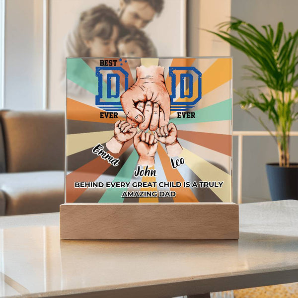 Gift For Dad - Best Dad Ever Ever - Name Personalize - Acrylic Plaque