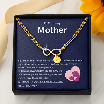 To My Loving Mother - You are my hear and my soul Gold Infinity Bracelet (18k Gold Dipped)