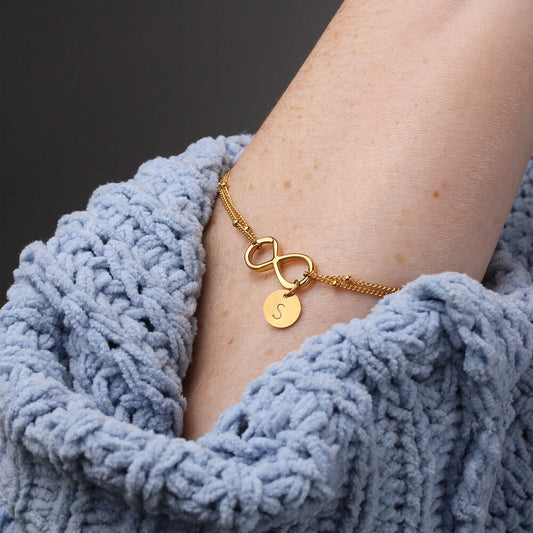 To My Daughter - Gold Dipped Infinity Bracelet - Customizable Charm