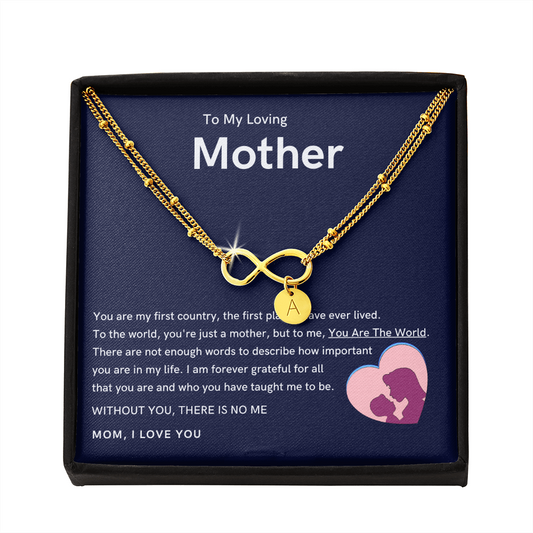 To My Loving Mother - Without You, There Is No Me Gold Infinity Bracelet (18k Gold Dipped)