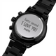 For Men - Engraved Design Black Chronograph Watch