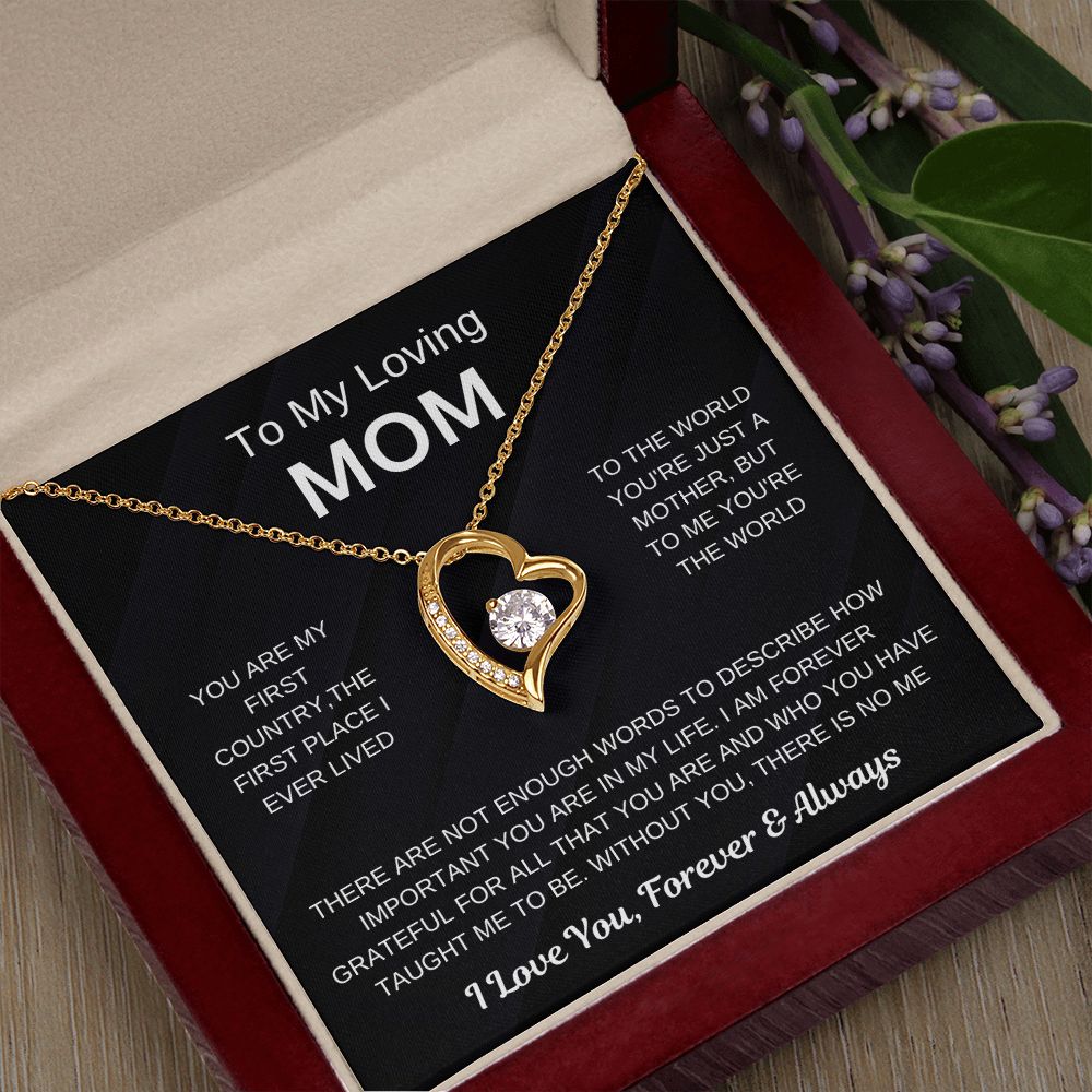 To My Loving Mom, Without You, There is No Me (Forever Love Necklace)