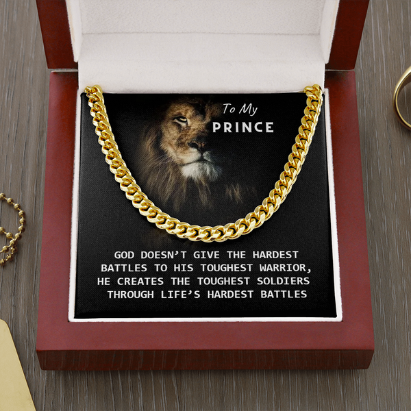 To My Prince - God Created You! (A Few Left Only) - Cuban Chain