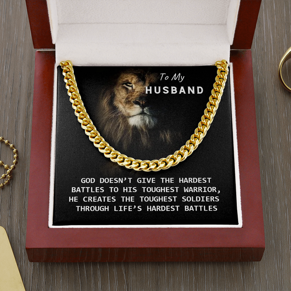 To My Husband - God Created You! (A Few Left Only) - Cuban Chain