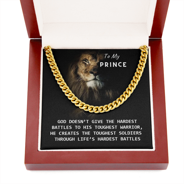 To My Prince - God Created You! (A Few Left Only) - Cuban Chain