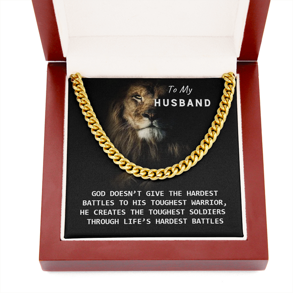 To My Husband - God Created You! (A Few Left Only) - Cuban Chain