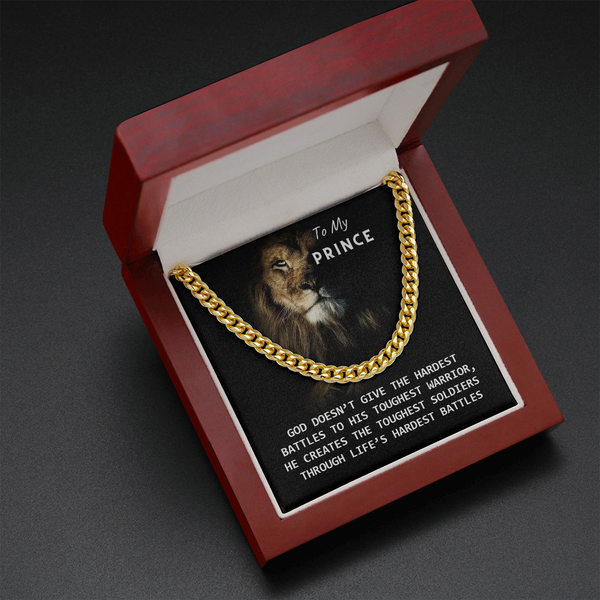 To My Prince - God Created You! (A Few Left Only) - Cuban Chain